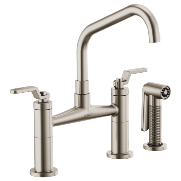 Brizo LITZE 62564LF-Bridge Faucet with Angled Spout and Industrial Handle