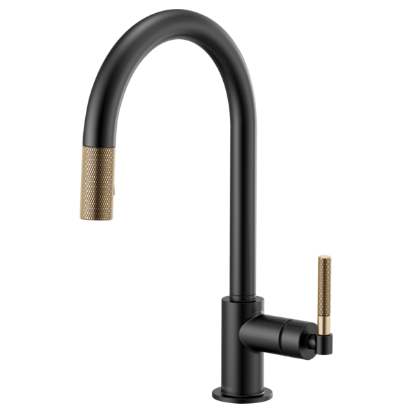 Brizo LITZE 63043LF-Pull-Down Faucet with Arc Spout and Knurled Handle