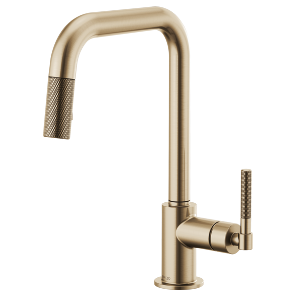 Brizo LITZE 63053LF-Pull-Down Faucet with Square Spout and Knurled Handle