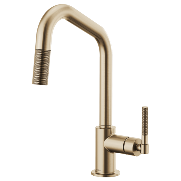 Brizo LITZE 63063LF-Pull-Down Faucet with Angled Spout and Knurled Handle