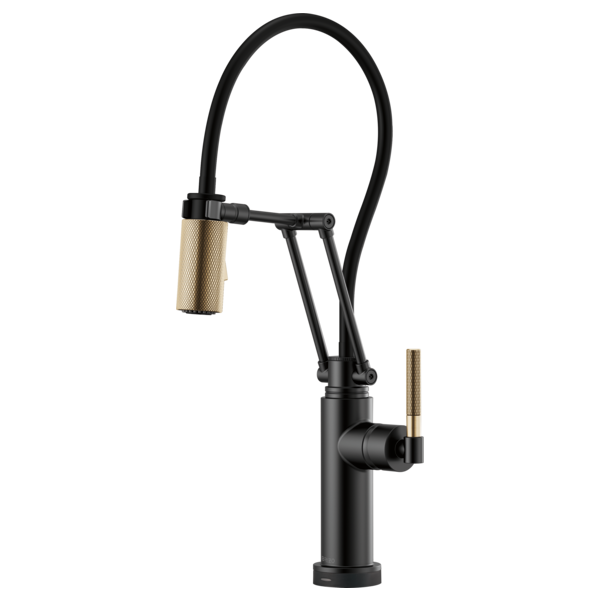 Brizo LITZE 64243LF-SmartTouch Articulating Kitchen Faucet with Knurled Handle